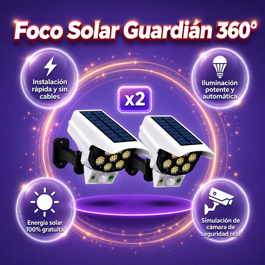 Foco Solar Guardián 360° - Ultra Protección Exterior🚨