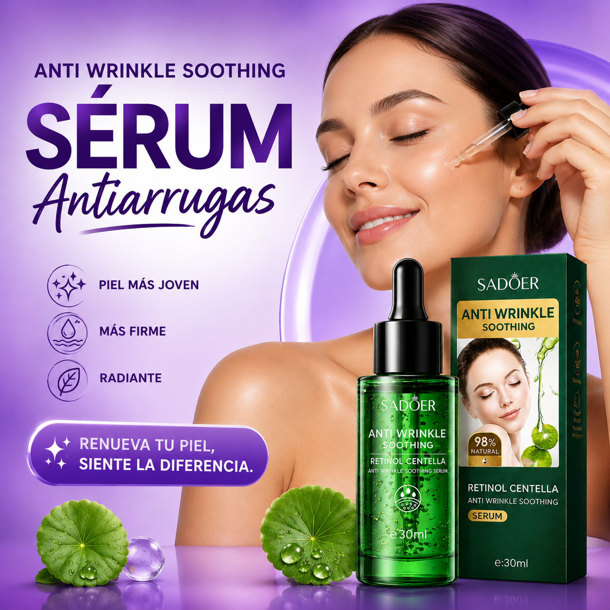 Anti Wrinkle Soothing - Serum Facial Antiarrugas con Centella