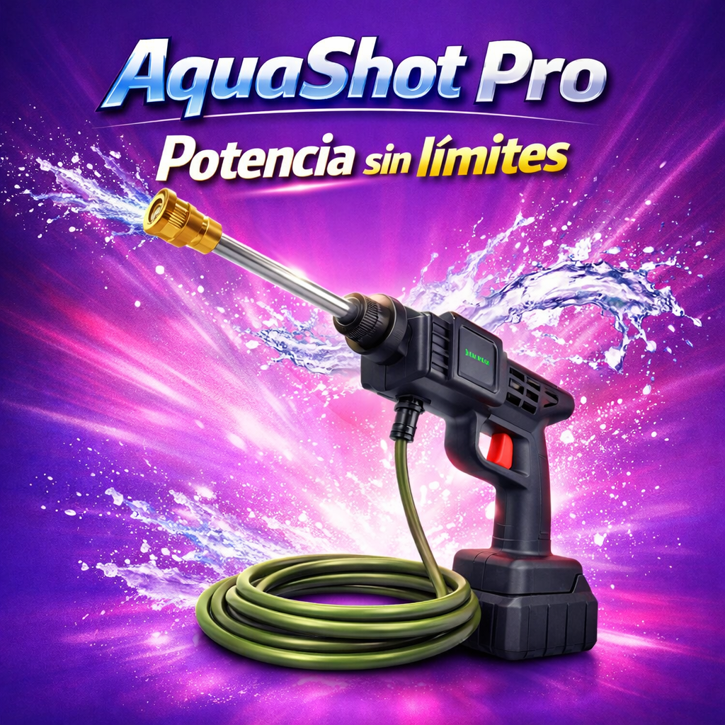 Hidrolavadora Portátil AquaShot Pro™ – Limpieza Potente Sin Cables +2 baterías 💦